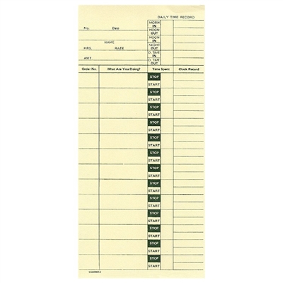 FORM 800652 Time Cards
