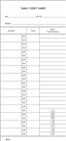 1000 Daily Cost Cards, 13 Off/Ons FORM 800662