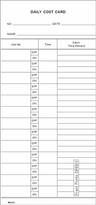 FORM 800662 Time Cards