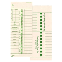 1000 Side-Feed Weekly 1-7 Time Cards FORM 800762