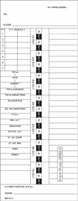FORM 800762-2 Time Cards