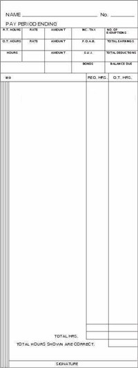 FORM 810 Time Cards