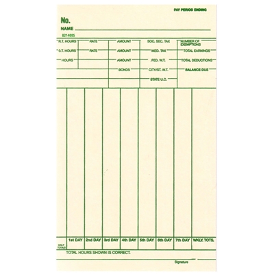 FORM 8214005 Time Cards