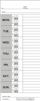 1000 Weekly Time Cards, Monday- Sunday, Form 830331-1