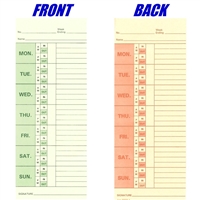 250 Ct. Weekly or Bi-Weekly Time Cards For Acroprint, Amano, ICON, Lathem, Simplex