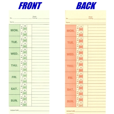 830331-2, Two- Weekly Time Card