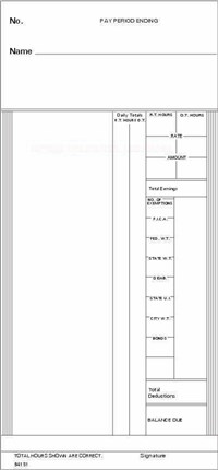 FORM 84151 Time Cards