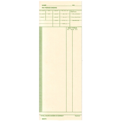 FORM 84171 Time Cards