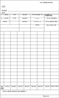 FORM 86141 Time Cards