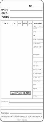 FORM 9-2030B Time Cards