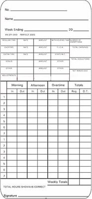 FORM 9-371-010 Time Cards