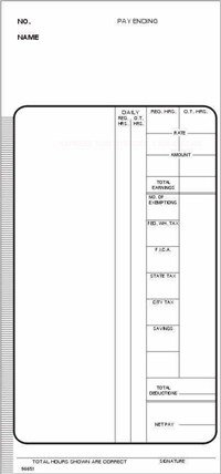 FORM 96651 Time Cards