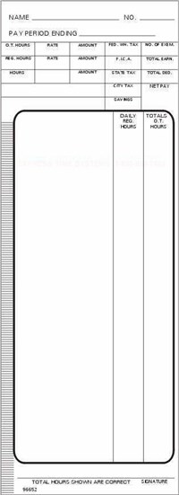 FORM 96652 Time Cards