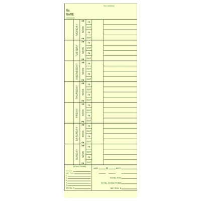 FORM AMA5200 Time Cards