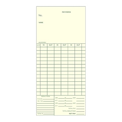 FORM AMA5569BX Time Cards