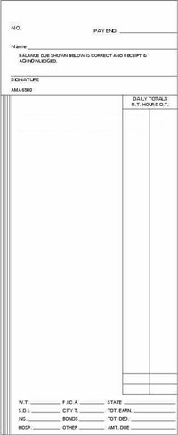 FORM AMA6500 Time Cards