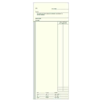FORM AMA6501 Time Cards