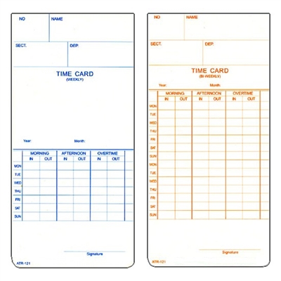FORM ATR121 Time Cards