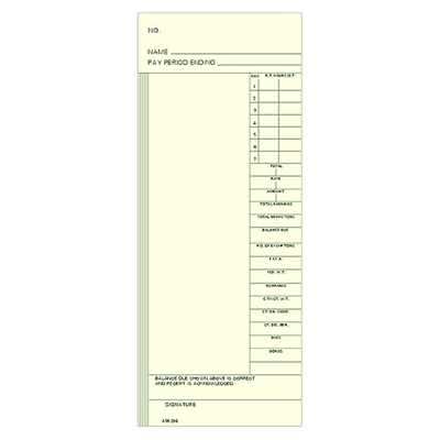 FORM ATR206 Time Cards