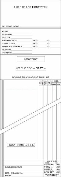 FORM ATR299 Time Cards