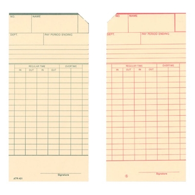 FORM ATR431 Time Cards