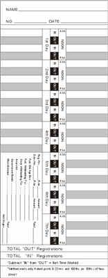 FORM CH107 Time Cards