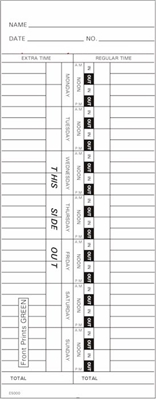 FORM E5000 Time Cards