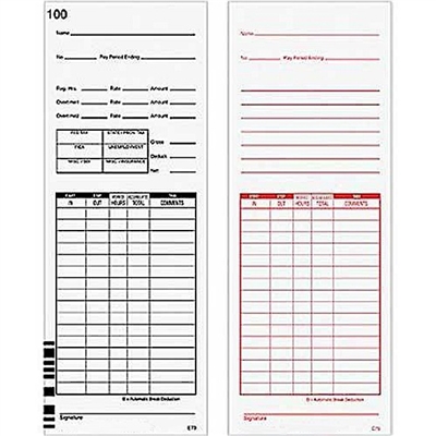 FORM E79 Time Cards