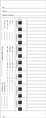 1000 2-Week M-S Side-Feed Time Cards FORM J7R-2