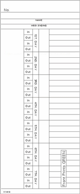 FORM K1414 Time Cards