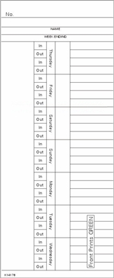 FORM K14178 Time Cards