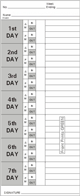 FORM K1431 Time Cards