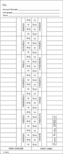 FORM K1432 Time Cards