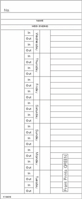 FORM K14436 Time Cards