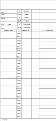 FORM K144500 Time Cards