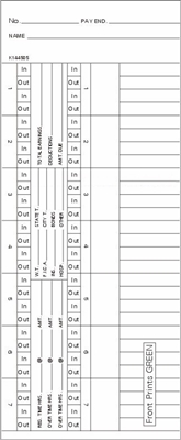 FORM K144505 Time Cards