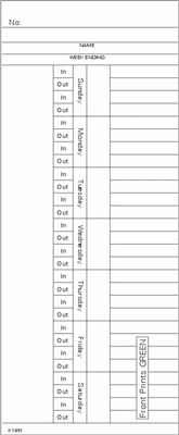 FORM K1491 Time Cards