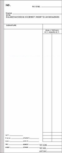FORM M154 Time Cards