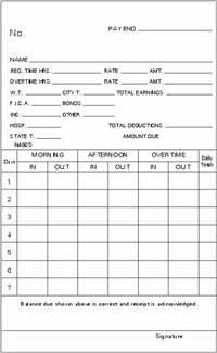 FORM N4605 Time Cards
