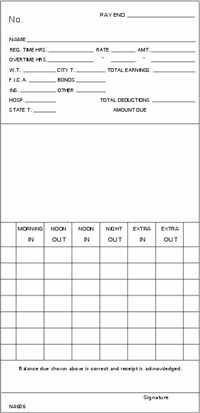 FORM N4606 Time Cards