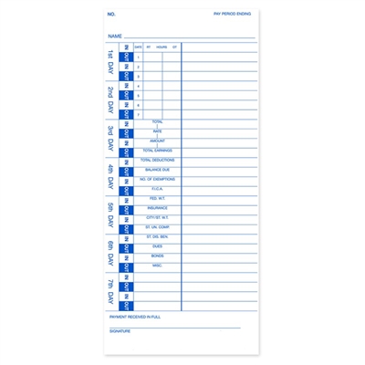 FORM PTR35100 Time Cards